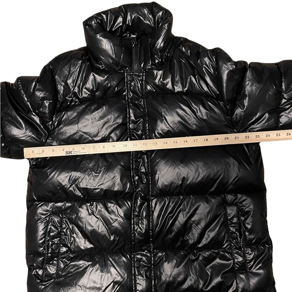 Bagatelle Sport high collar and shine full zip and button puffer coat size Large - Picture 10 of 11